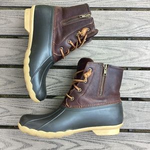 SPERRY Top Sider Saltwater Leather Waterproof Rain Duck Boots Womens 9 #91176